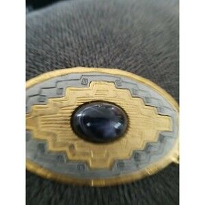 Vintage JJ  Jonette  Tribal style Gold tone Silvertone Southwestern Accent Pin